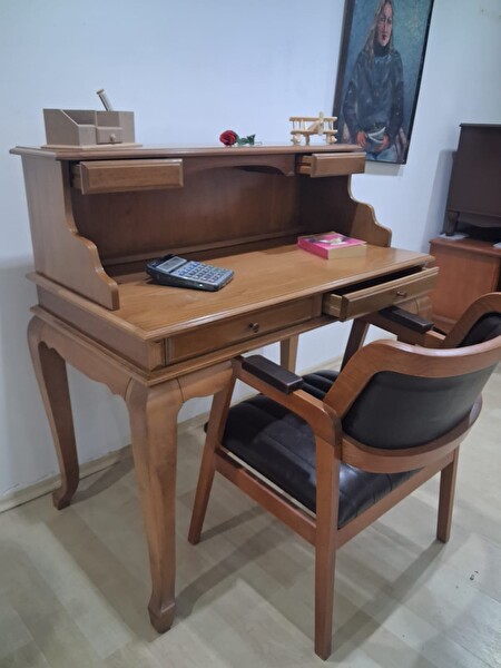 Bengi Ankara Mobilya 90634 İlham Klasik Ceviz Çalışma Masası Takımı