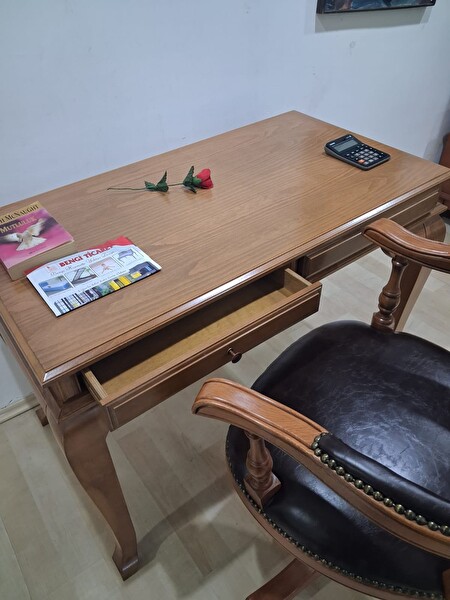 Bengi Ankara Mobilya İlham 90632 Döner Sandalye Klasik Ceviz Çalışma Masası