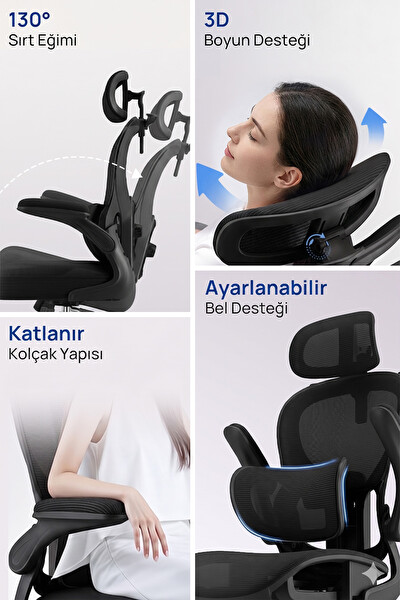 Karr Office Porto Ergonomik Çalışma Sandalyesi Siyah