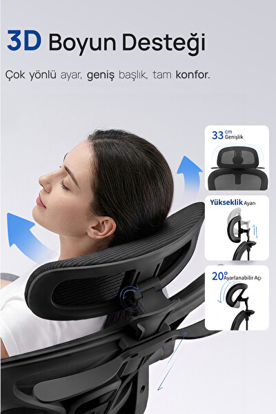 Karr Office Porto Ergonomik Çalışma Sandalyesi Siyah