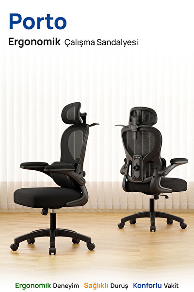 Karr Office Porto Ergonomik Çalışma Sandalyesi Siyah