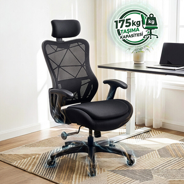 Karr Office Mostar Dayanıklı Çalışma Koltuğu Siyah