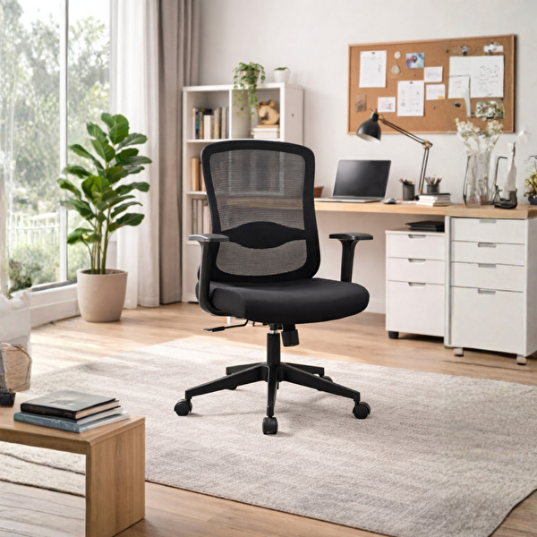 Adore Mobilya Ready Ergonomik Çalışma Koltuğu File Siyah 64x99-109x66 CM