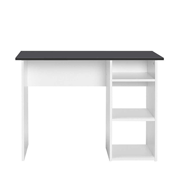 Adore Mobilya Vera 101x75x45 CM 3 Raflı Çalışma Masası Beyaz Antrasit GxYxD