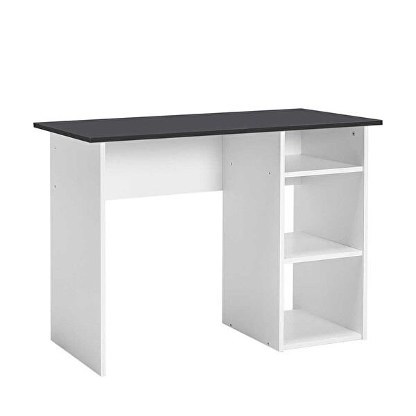 Adore Mobilya Vera 101x75x45 CM 3 Raflı Çalışma Masası Beyaz Antrasit GxYxD