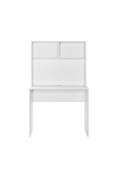 Adore Mobilya Beyaz Raflı Çalışma Masası Mat Beyaz 90x148x52 CM GxYxD