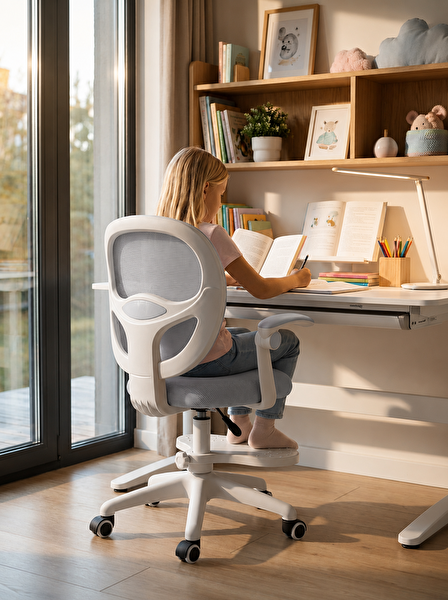 ErgoKids Buzzy Çocuk Çalışma Sandalyesi Açık Gri