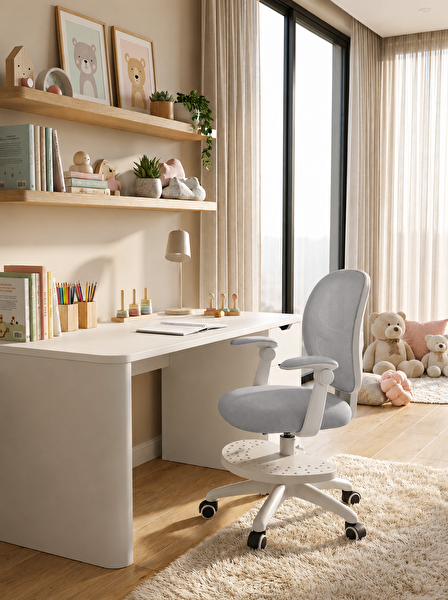 ErgoKids Buzzy Çocuk Çalışma Sandalyesi Açık Gri