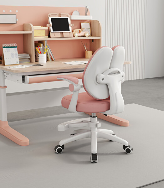 ErgoKids Puffy Kız Çocuk Çalışma Sandalyesi Pembe
