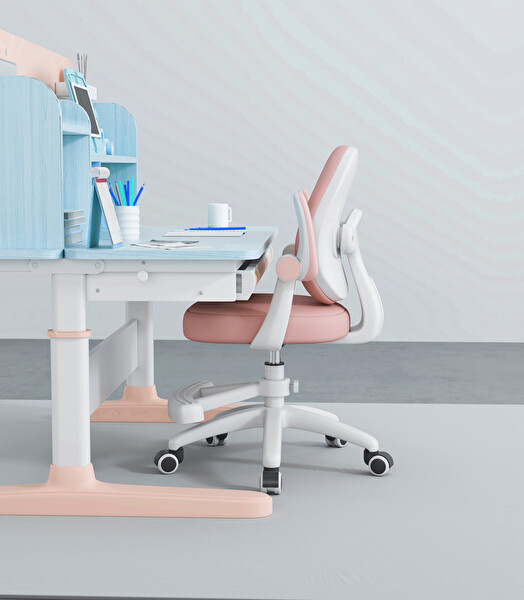 ErgoKids Puffy Kız Çocuk Çalışma Sandalyesi Pembe