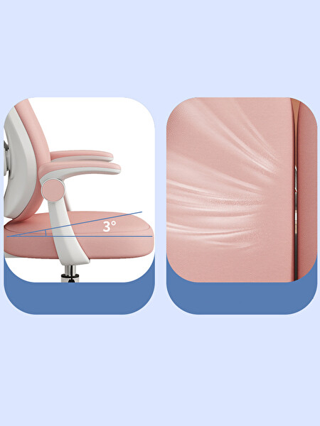 ErgoKids Puffy Kız Çocuk Çalışma Sandalyesi Pembe