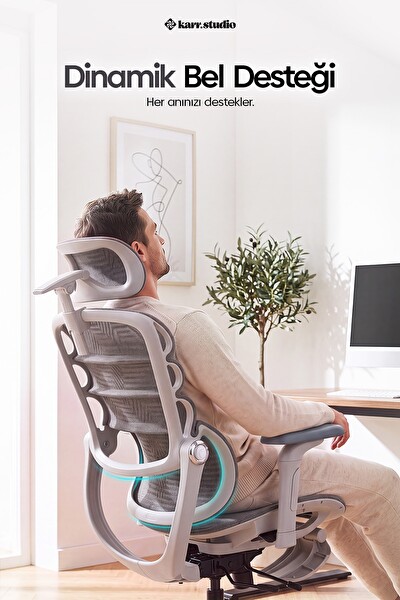 Karr Office Rosso Ergonomik Çalışma Koltuğu Gri