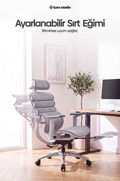 Karr Office Rosso Ergonomik Çalışma Koltuğu Gri
