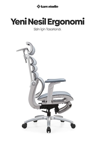 Karr Office Rosso Ergonomik Çalışma Koltuğu Gri