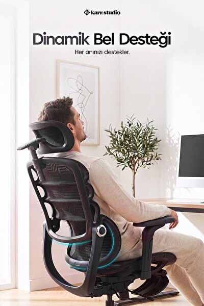 Karr Office Rosso Ergonomik Çalışma Koltuğu Siyah