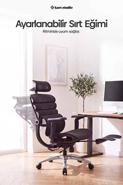 Karr Office Rosso Ergonomik Çalışma Koltuğu Siyah
