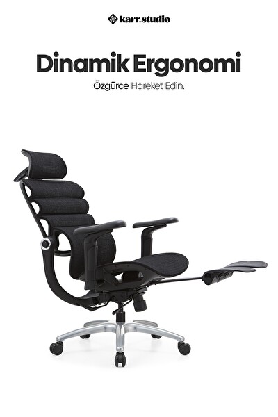 Karr Office Rosso Ergonomik Çalışma Koltuğu Siyah