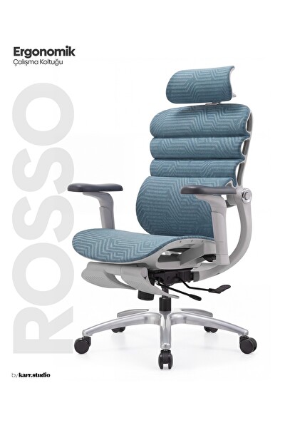Karr Office Rosso Ergonomik Çalışma Koltuğu Mavi