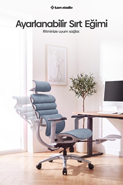 Karr Office Rosso Ergonomik Çalışma Koltuğu Mavi
