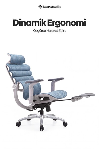 Karr Office Rosso Ergonomik Çalışma Koltuğu Mavi