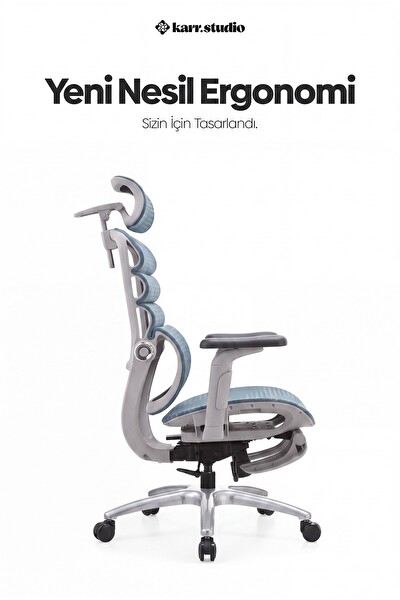 Karr Office Rosso Ergonomik Çalışma Koltuğu Mavi