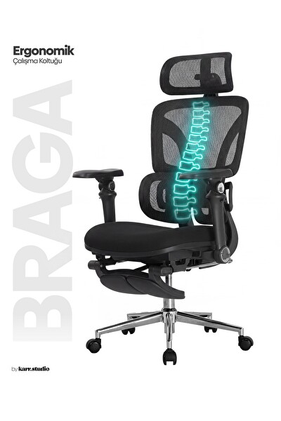 Karr Office Braga Ergonomik Çalışma Koltuğu Siyah
