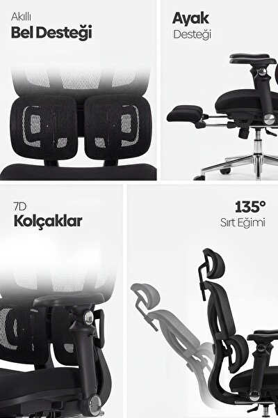 Karr Office Braga Ergonomik Çalışma Koltuğu Siyah