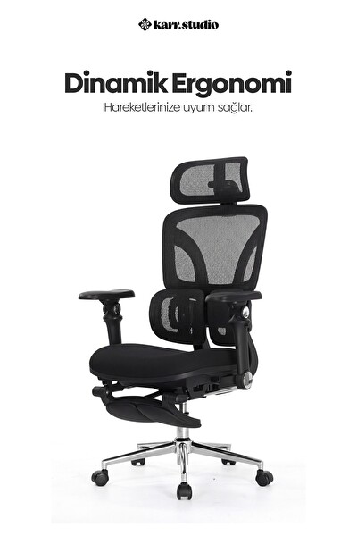 Karr Office Braga Ergonomik Çalışma Koltuğu Siyah