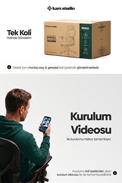 Karr Office Braga Ergonomik Çalışma Koltuğu Siyah