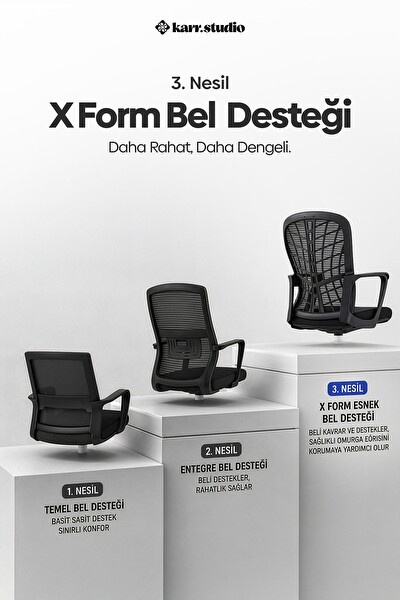 Karr Office Tiran 3. Nesil Sekreter Koltuğu Siyah
