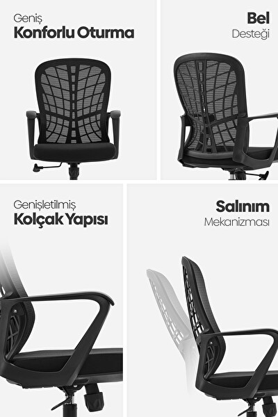 Karr Office Tiran 3. Nesil Sekreter Koltuğu Siyah