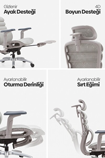 Karr Office Rosso Ergonomik Çalışma Koltuğu Beyaz