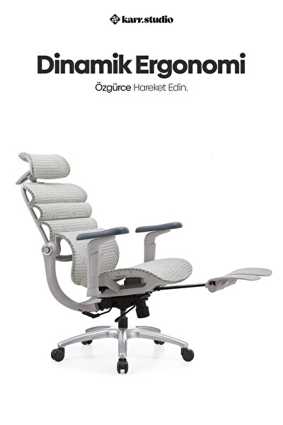 Karr Office Rosso Ergonomik Çalışma Koltuğu Beyaz