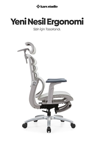 Karr Office Rosso Ergonomik Çalışma Koltuğu Beyaz