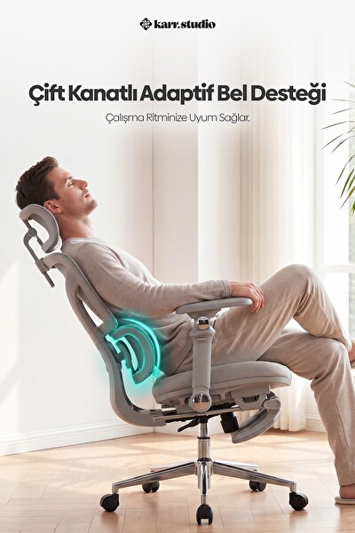 Karr Office Braga Ergonomik Çalışma Koltuğu Gri