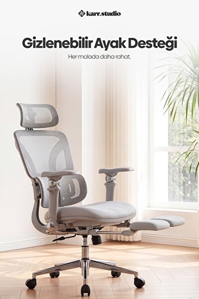 Karr Office Braga Ergonomik Çalışma Koltuğu Gri