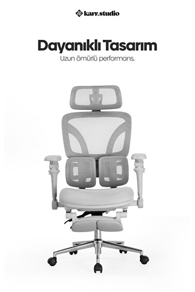 Karr Office Braga Ergonomik Çalışma Koltuğu Gri