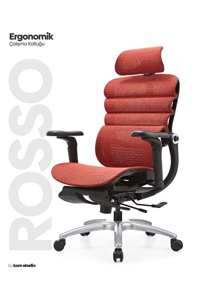 Karr Office Rosso Ergonomik Çalışma Koltuğu Kırmızı