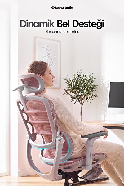 Karr Office Rosso Ergonomik Çalışma Koltuğu Pembe