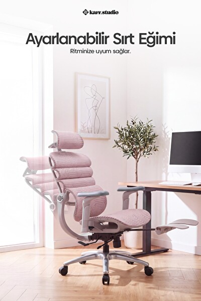 Karr Office Rosso Ergonomik Çalışma Koltuğu Pembe
