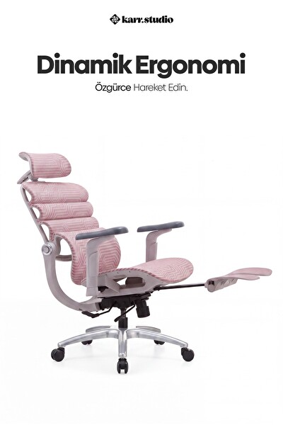 Karr Office Rosso Ergonomik Çalışma Koltuğu Pembe
