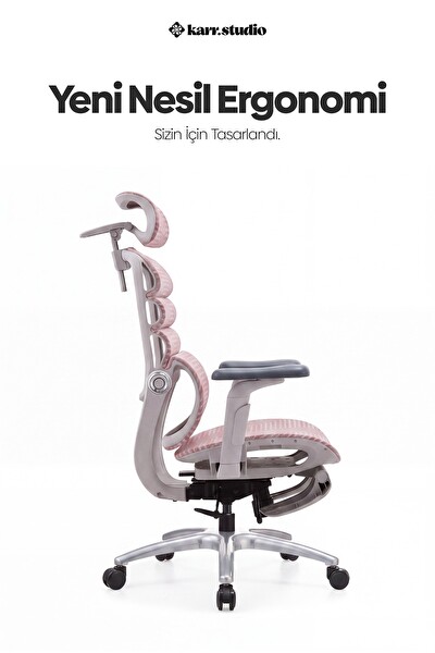 Karr Office Rosso Ergonomik Çalışma Koltuğu Pembe