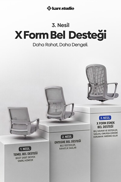 Karr Office Tiran 3. Nesil Sekreter Koltuğu Gri
