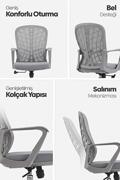Karr Office Tiran 3. Nesil Sekreter Koltuğu Gri