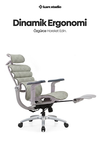 Karr Office Rosso Ergonomik Çalışma Koltuğu Su Yeşili