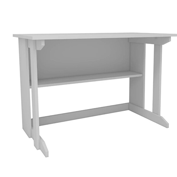 Reyo Enda Home Pillar Kütüphaneli Geniş Çalışma Masası 100x56 CM Beyaz