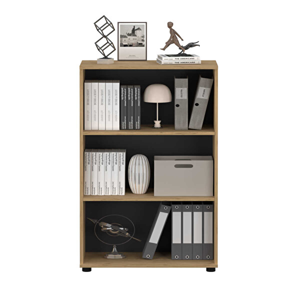 Adore Mobilya Rio 3 Raflı Kitaplık - Florida Meşe 72x109x34 CM