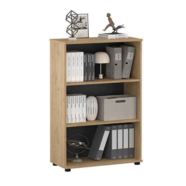 Adore Mobilya Rio 3 Raflı Kitaplık - Florida Meşe 72x109x34 CM