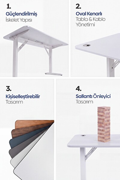 Karr Office Firmus Çalışma Masası 140x70 - Beyaz