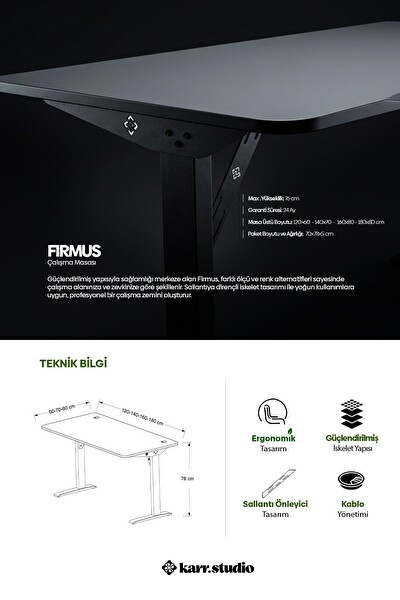 Karr Office Firmus Çalışma Masası 140x70 - Barok